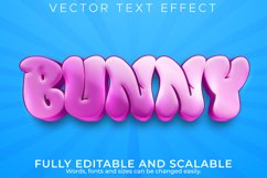 Editable text effect bunny, 3d cartoon and funny font style Product Image 1