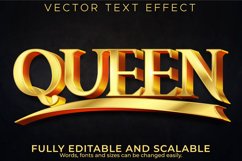 Queen text effect, editable royal and gold text style Product Image 1