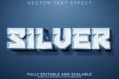Silver metallic text effect, editable shiny and elegant text Product Image 1