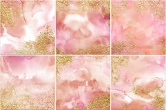 12 Watercolor Textures with Gold Splatters - JPG Product Image 3