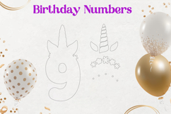 Unicorn Birthday numbers, 3d layered Birthday decor Product Image 3