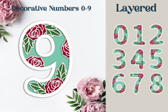 Layered roses numbers, Decorative Birthday cake topper svg Product Image 1