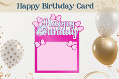 Happy Birthday card with butterfly, 3d layered Birthday svg Product Image 1