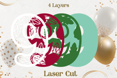 Layered roses numbers, Decorative Birthday cake topper svg Product Image 2
