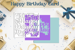 Flowers Birthday card laser cut, 3D Layered Birthday svg Product Image 2