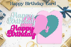 Happy Birthday 3d card with heart, Layered Birthday svg Product Image 2