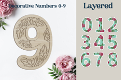 Layered roses numbers, Decorative Birthday cake topper svg Product Image 4