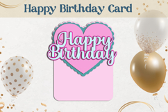 Happy Birthday 3d card with heart, Layered Birthday svg Product Image 1