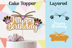 Happy Birthday cake topper, B-Day decor Layered Laser cut Product Image 1