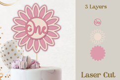 One cake topper 3d svg, Layered Flower first Birthday Product Image 1