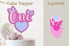 One cake topper svg, Layered First Birthday decor, Butterfly Product Image 1