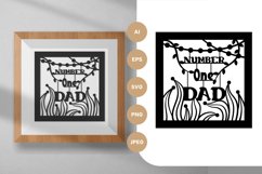 Grass and Hanging Leaves with Number One Dad Text Papercut Product Image 1
