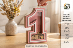 3D Numbers Piggy Banks Bundle Laser Cut. Money Box SVG Product Image 4