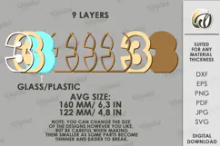 3D Number Piggy Bank Laser Cut. Money Box. Three SVG Product Image 2
