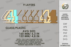 3D Number Piggy Bank Laser Cut. Money Box. Four SVG Product Image 2