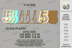 3D Number Piggy Bank Laser Cut. Money Box. Five SVG Product Image 2