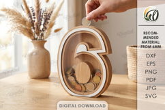 3D Numbers Piggy Banks Bundle Laser Cut. Money Box SVG Product Image 11