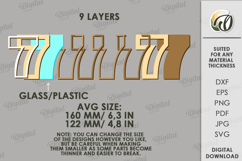 3D Number Piggy Bank Laser Cut. Money Box. Seven SVG Product Image 2