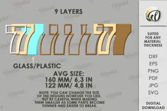 3D Number Piggy Bank Laser Cut. Money Box. Seven SVG Product Image 2