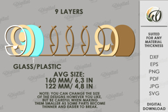 3D Number Piggy Bank Laser Cut. Money Box. Nine SVG Product Image 2