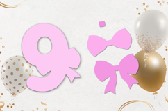 Birthday numbers with bow, 3d layered cake topper svg Product Image 3