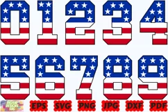 USA Numbers SVG | American Numbers SVG | 4th Of July Numbers Product Image 1
