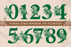 Floral Number Monogram Bundle | Rose Numeral Product Image 1