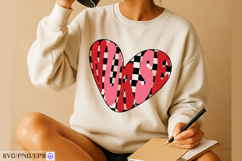 Retro Nurse Love Hearts Valentines SVG PNG T-shirt Design Product Image 3