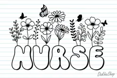 Nurse Svg, Flower Nurse Svg, Nurse Shirt Svg. Product Image 3