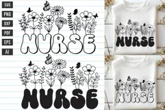 Nurse Svg, Flower Nurse Svg, Nurse Shirt Svg. Product Image 1