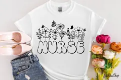 Nurse Svg, Flower Nurse Svg, Nurse Shirt Svg. Product Image 5
