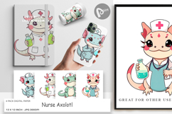 Digital Paper Nurse Axolotl Product Image 1