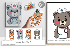 Digital Paper Nurse Bear Product Image 1