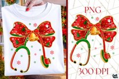 Nurse Christmas PNG | Christmas Bow Stethoscope | Nursing Product Image 1