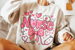Nurse Valentine's Day PNG, Nurse Mom PNG, Coquette Bow PNG Product Image 1
