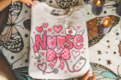 Nurse Valentine's Day PNG, Nurse Mom PNG, Coquette Bow PNG Product Image 3