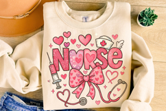 Nurse Valentine's Day PNG, Nurse Mom PNG, Coquette Bow PNG Product Image 4