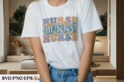 Retro Nurse Bunny Easter SVG Sublimation Design, Easter Day Product Image 3