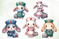 Nurse Bunny Sublimation Clipart Product Image 2