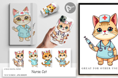 Digital Paper Nurse Cat Product Image 1