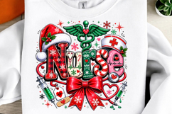 Nurse Christmas Png, Retro Nurse Png Product Image 1