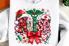 Nurse Christmas Png, Retro Nurse Png Product Image 1