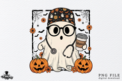 Nurse Coffee Lover Spooky Sublimation Product Image 1
