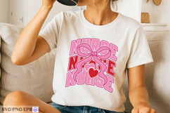 Nurse Coquette Bow Valentines Day SVG PNG T-shirt Design Product Image 2