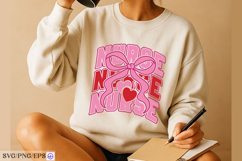 Nurse Coquette Bow Valentines Day SVG PNG T-shirt Design Product Image 3