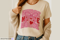 Nurse Coquette Bow Valentines Day SVG PNG T-shirt Design Product Image 4