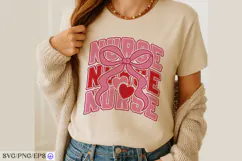 Nurse Coquette Bow Valentines Day SVG PNG T-shirt Design Product Image 4