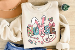 Nurse Easter Bunny PNG, Easter Nurse Coquette PNG Product Image 2
