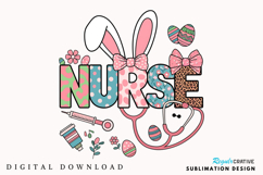 Nurse Easter Bunny PNG, Easter Nurse Coquette PNG Product Image 1
