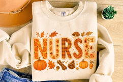 Nurse Fall PNG, Autumn Nurse PNG, Nursing PNG, Stethescope Product Image 4
